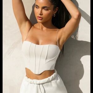 JOAH BROWN CORSET TANK - SIZE S/M